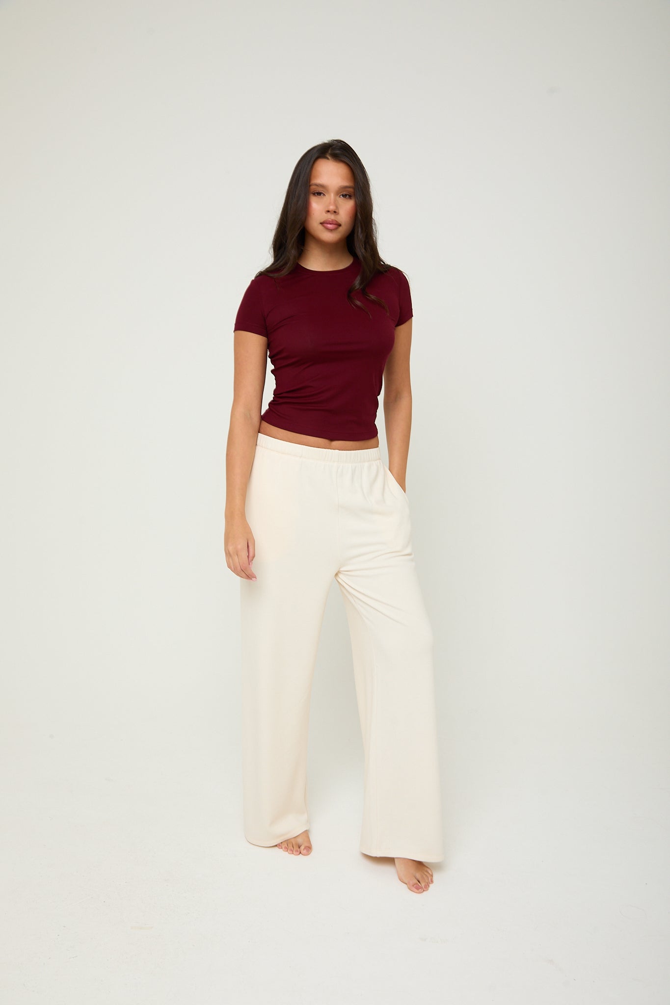 Lyocell Basic T-Shirt - Cherry Red
