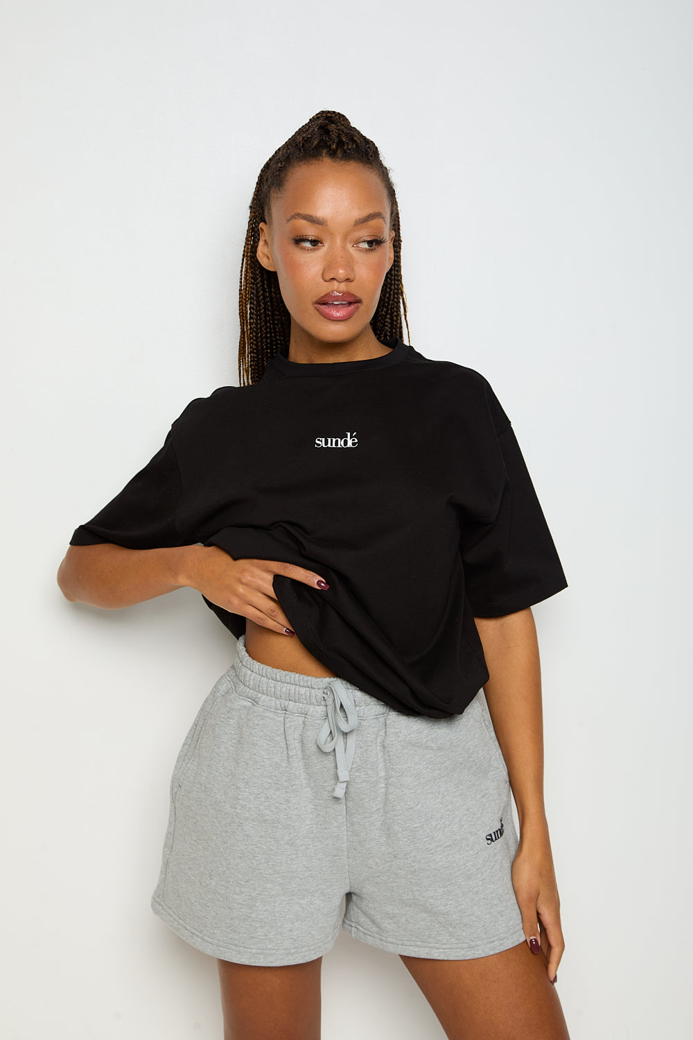 Oversized Short Sleeve T-Shirt - Black - Sunde
