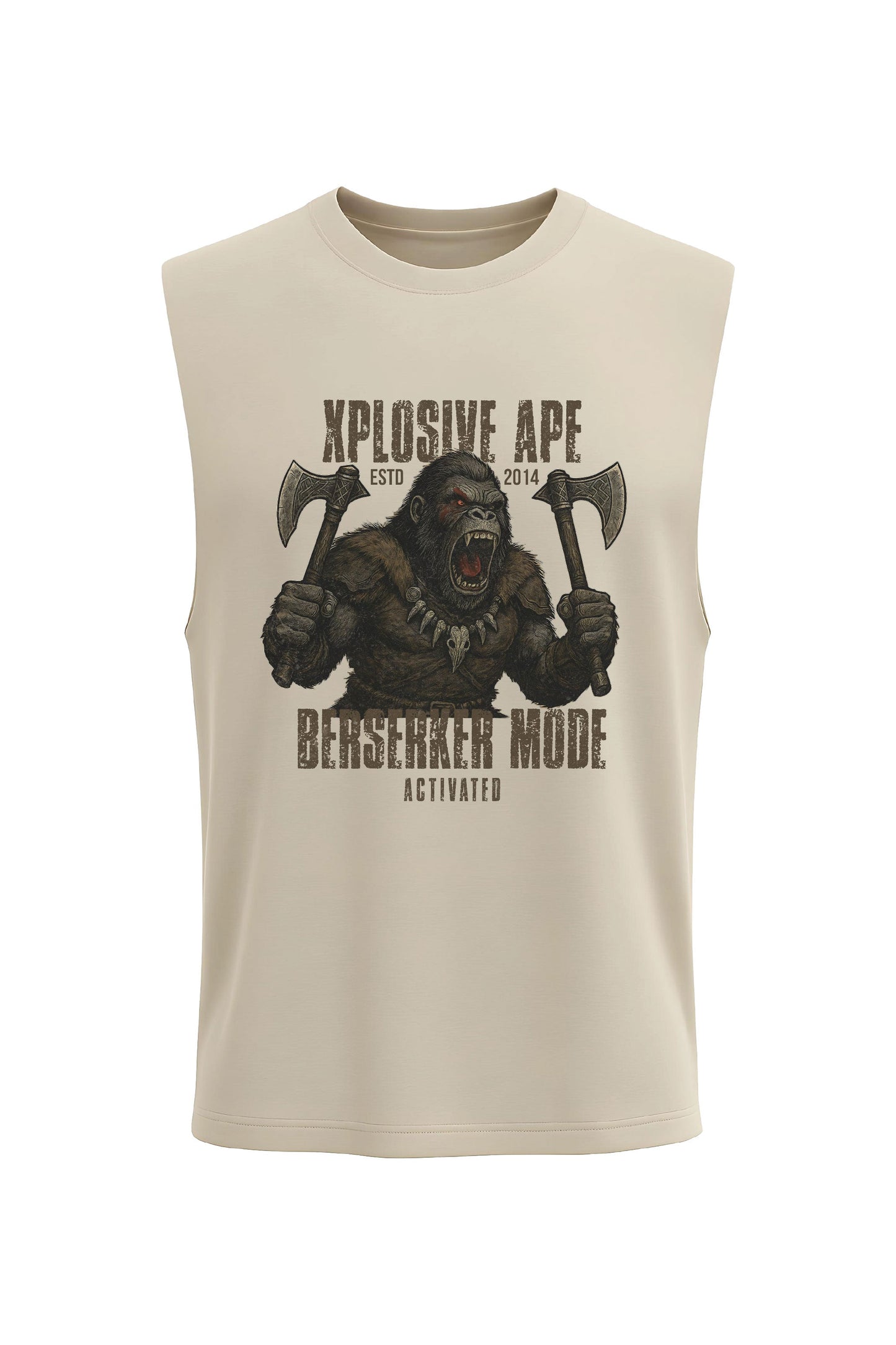 XAPE Berserk Mode Tank Top - Sand