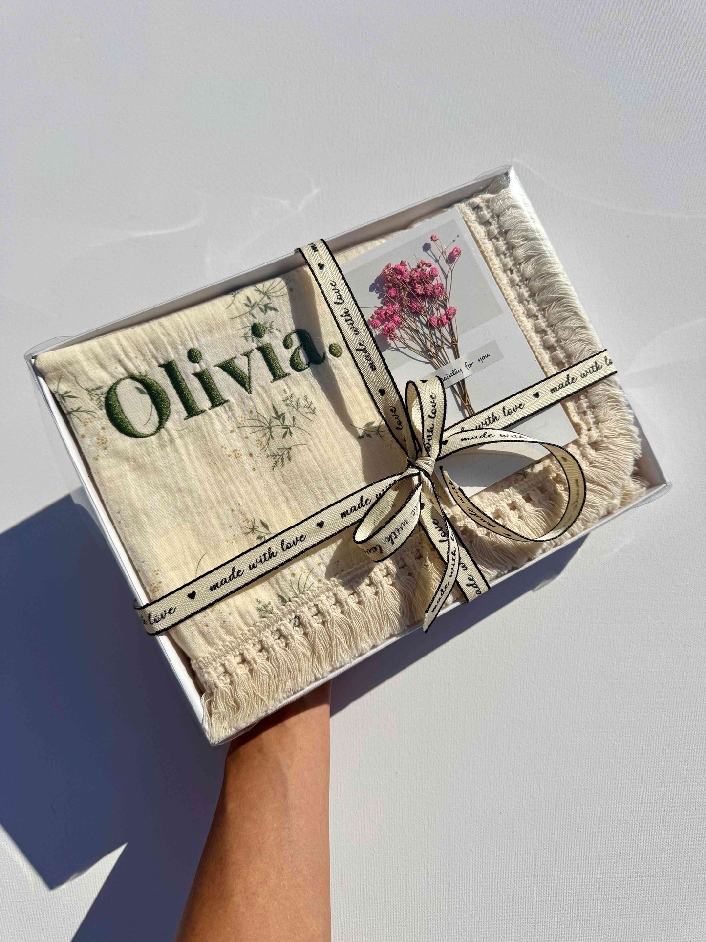 Teddy Personalized Muslin 100% Cotton Blanket