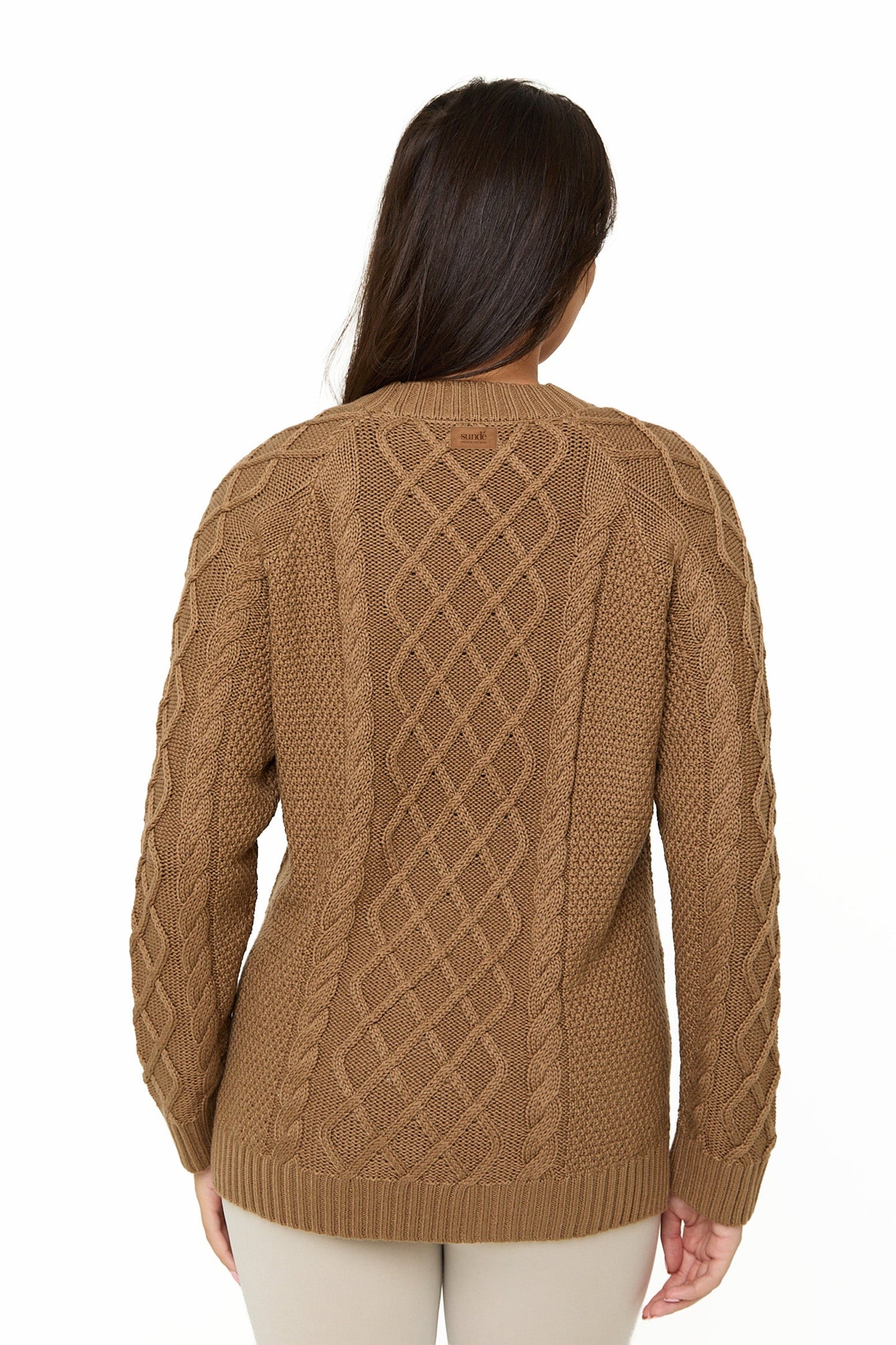 Camel Knitted Cable Jumper - Sunde