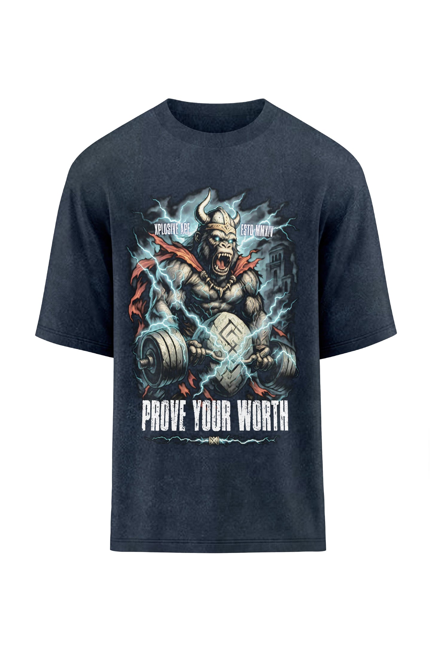 XAPE Prove Your Worth Oversized Tee - Acid Wash Black