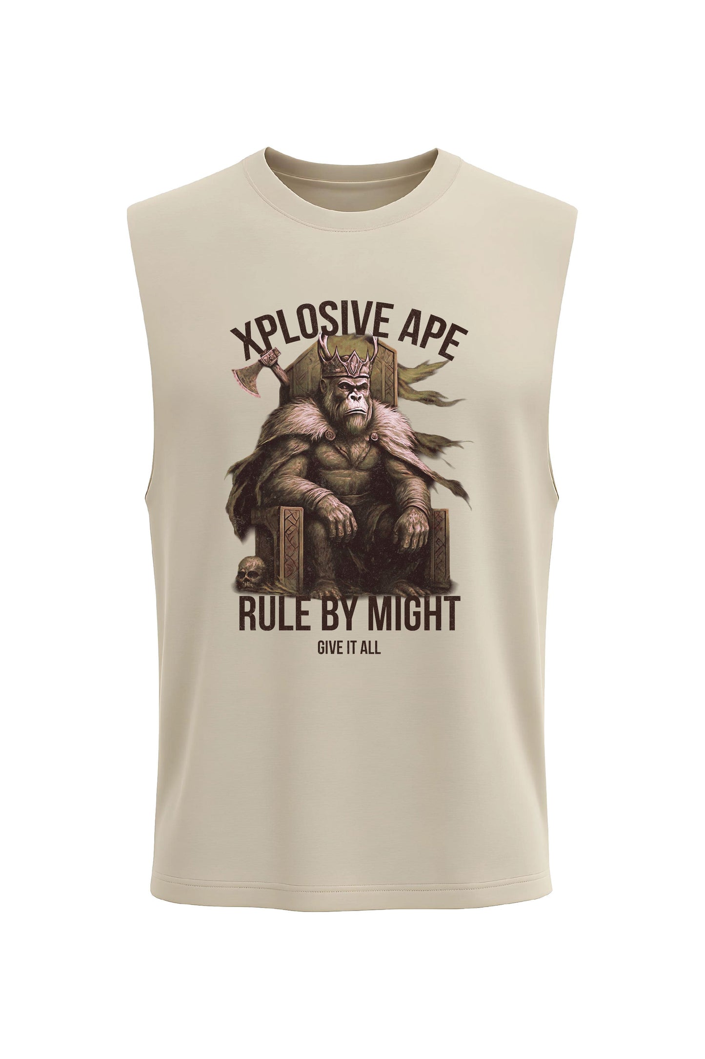 XAPE Rule My Might Tank Top - Sand