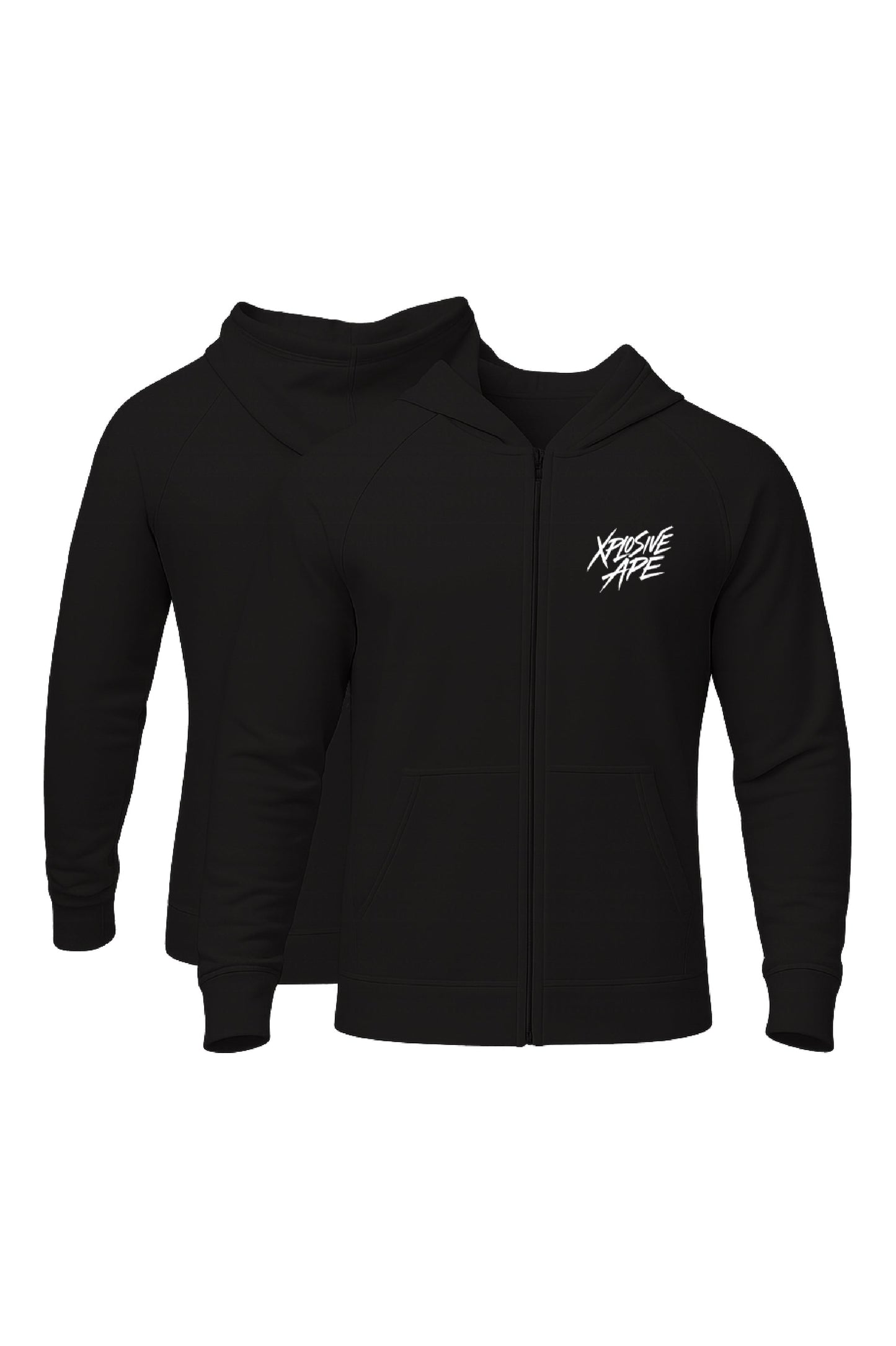XAPE Classic Brush Script Zip Hoodie - Black
