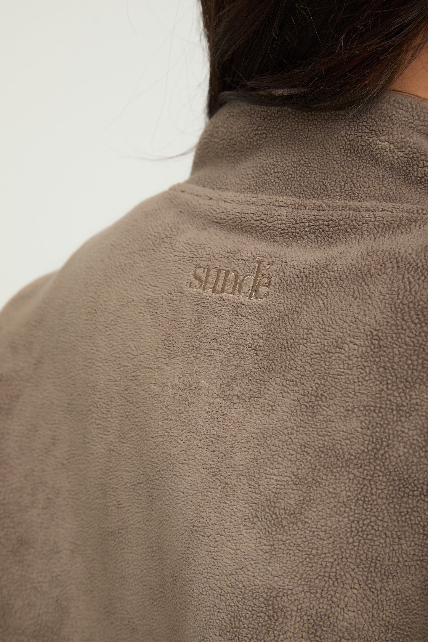 Oversized ¼ Zip Teddybear Fleece - Mocha