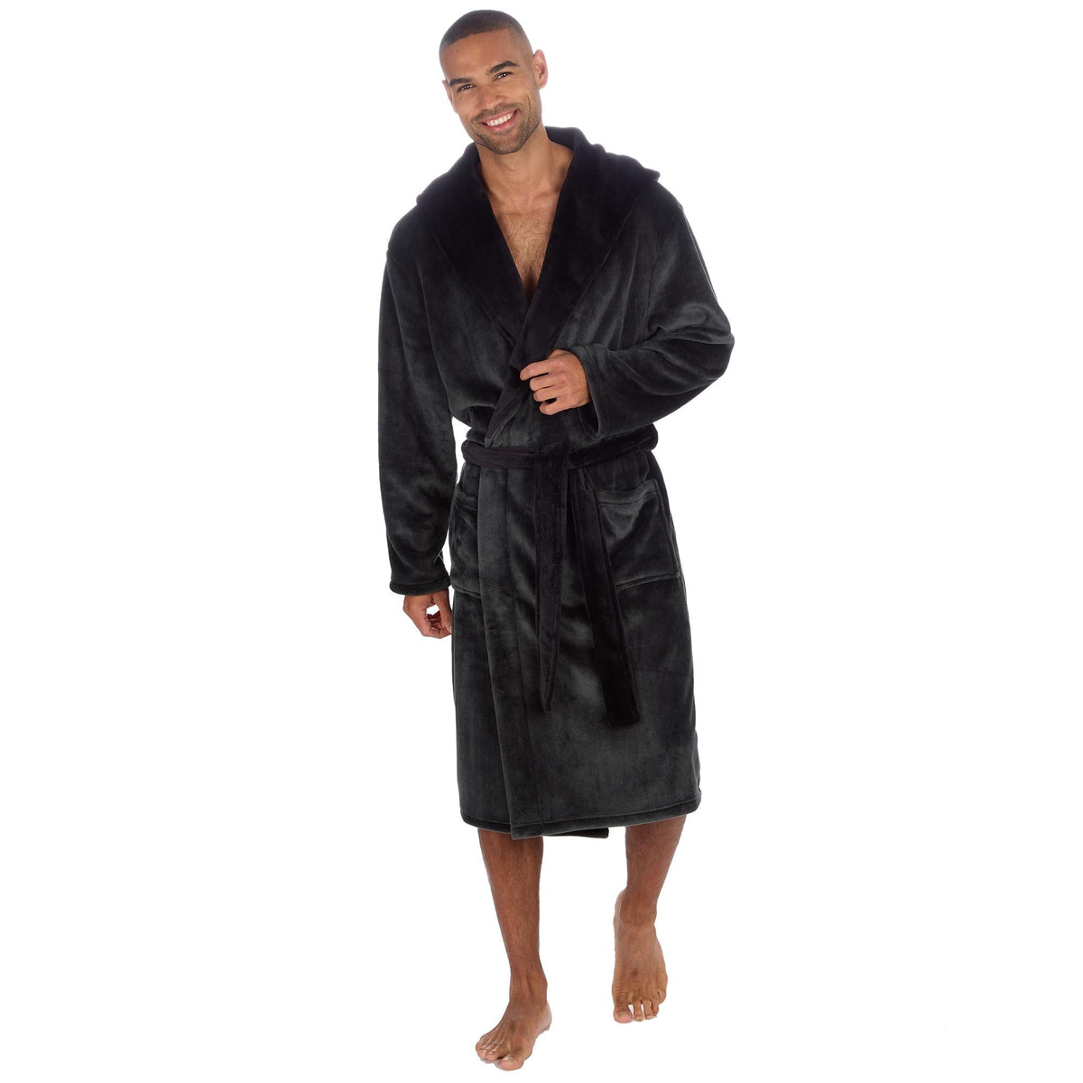 Pierre Roche Luxury Hooded Fleece Dressing Gown