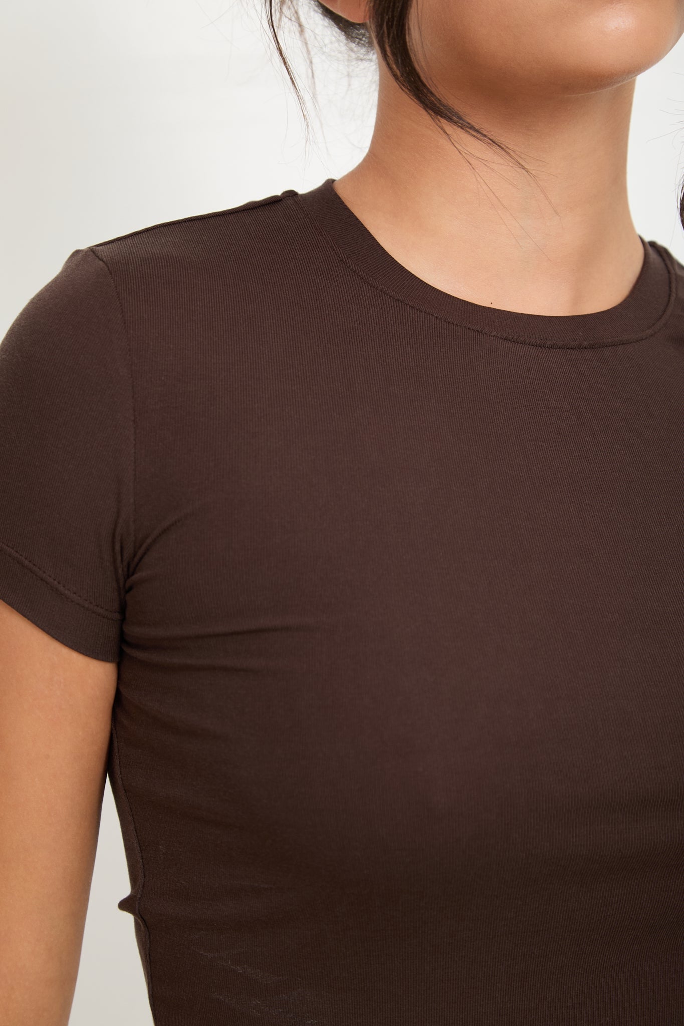 Lyocell Basic T-Shirt - Espresso - Sunde.