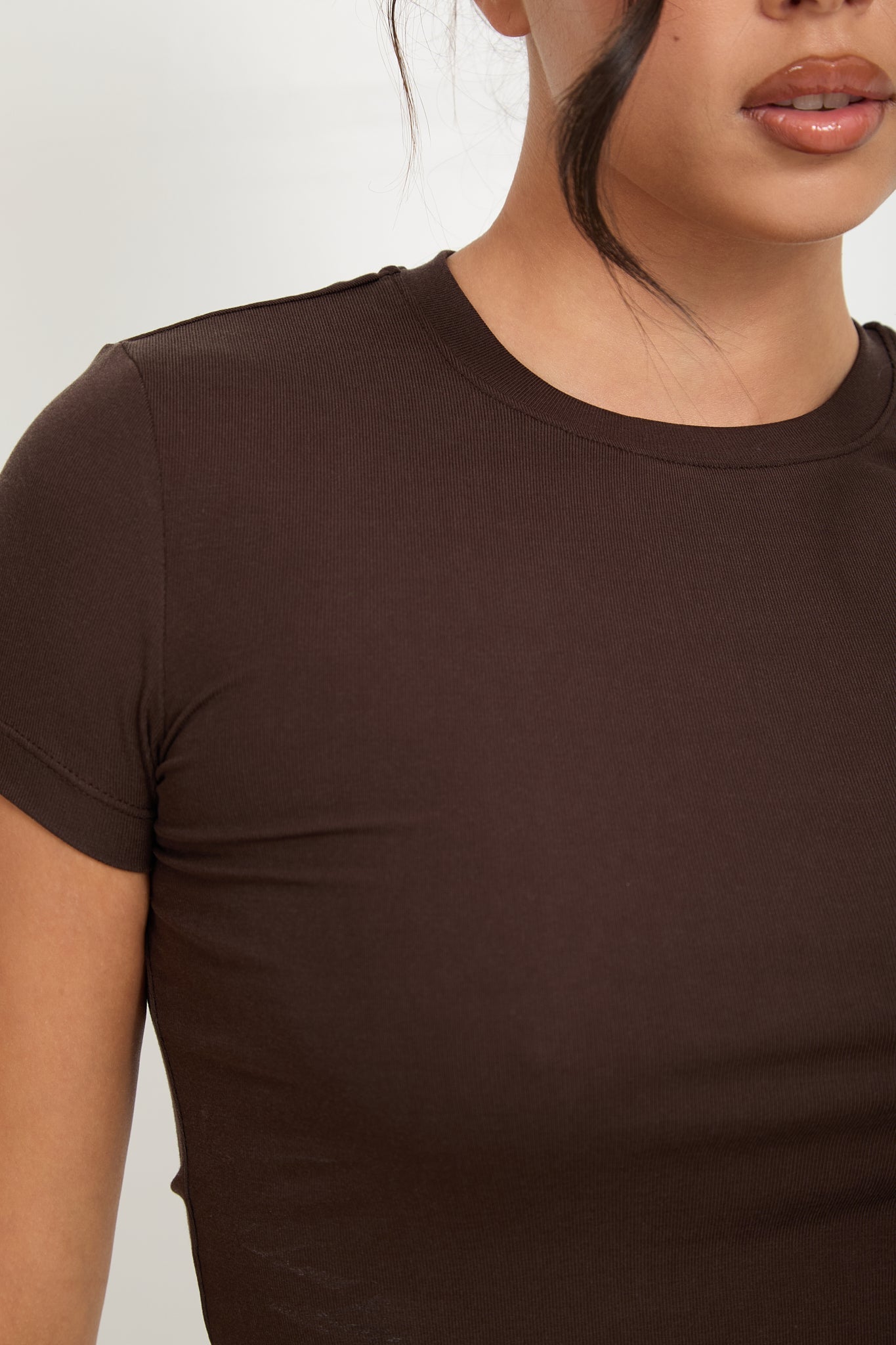 Lyocell Basic T-Shirt - Espresso - Sunde.