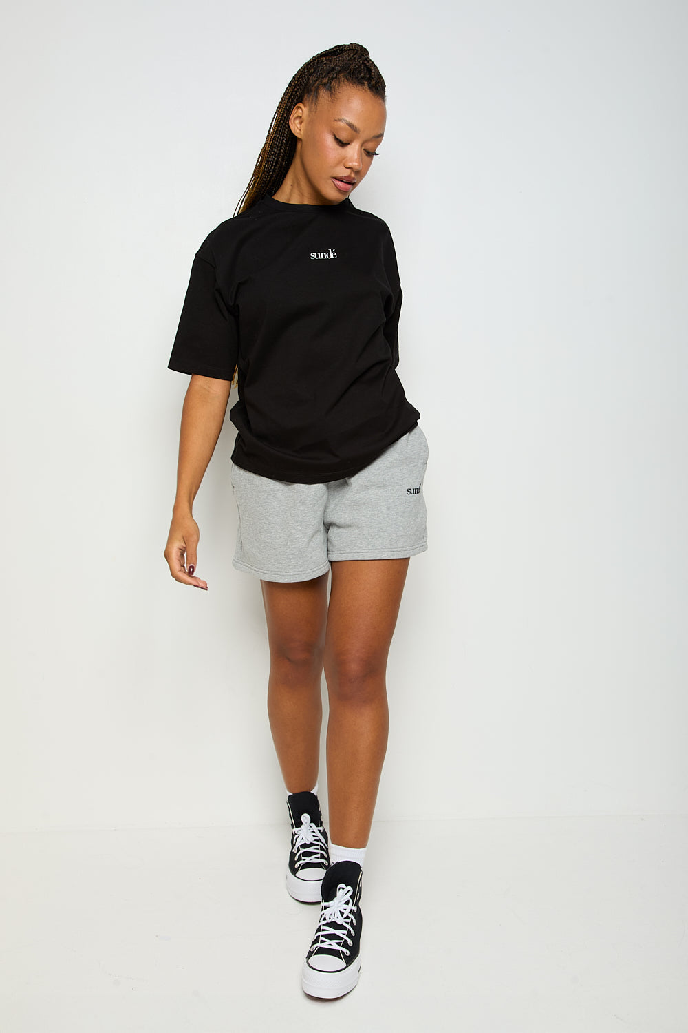 Oversized Short Sleeve T-Shirt - Black - Sunde