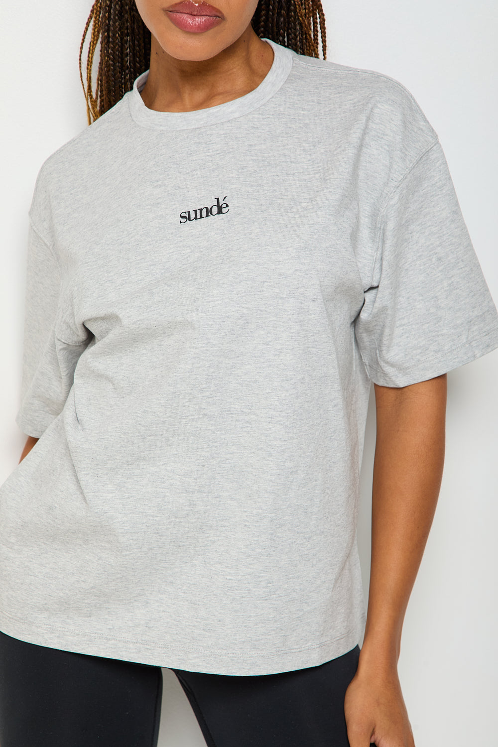 Oversized Short Sleeve T-Shirt - Grey Marl - Sunde