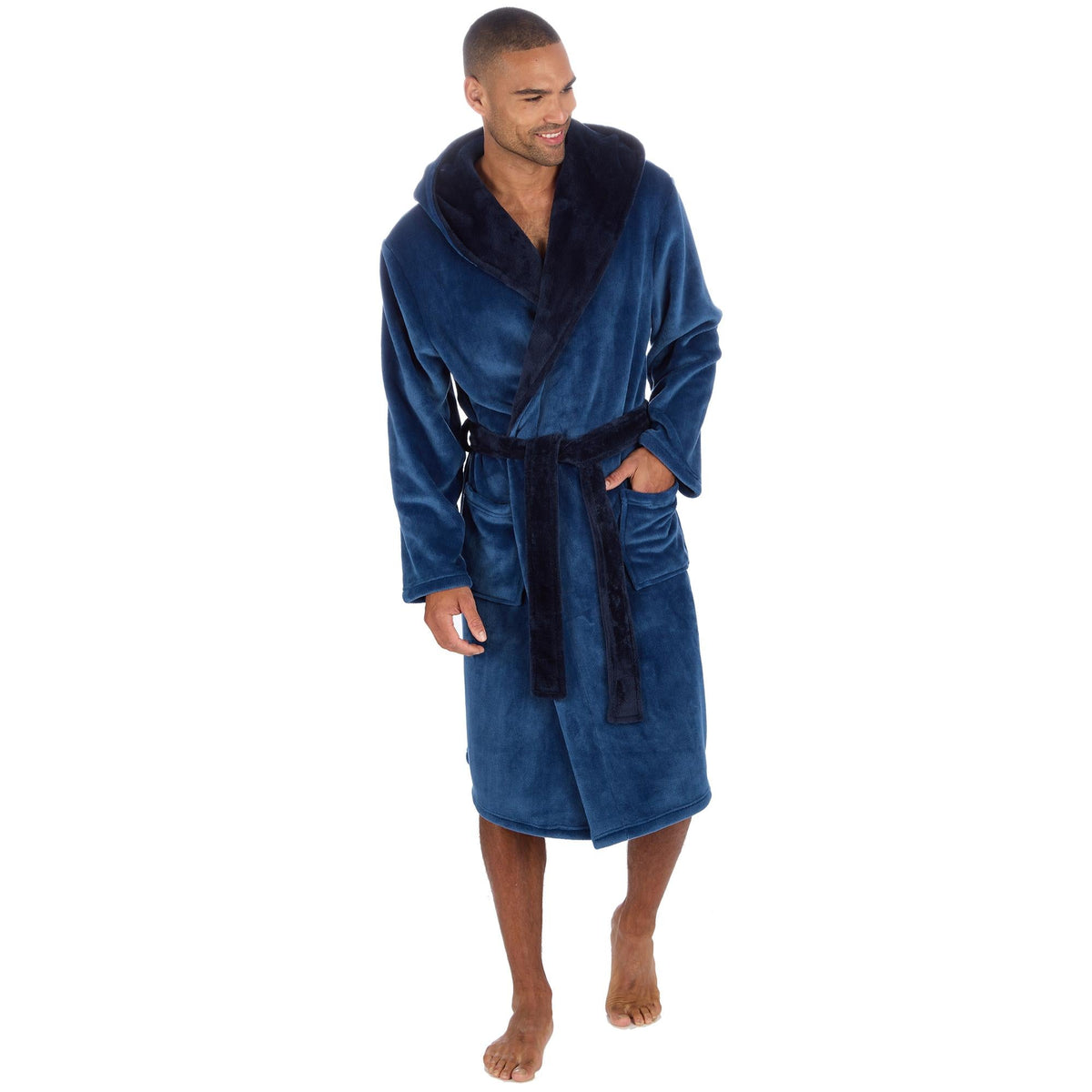 Pierre Roche Luxury Hooded Fleece Dressing Gown