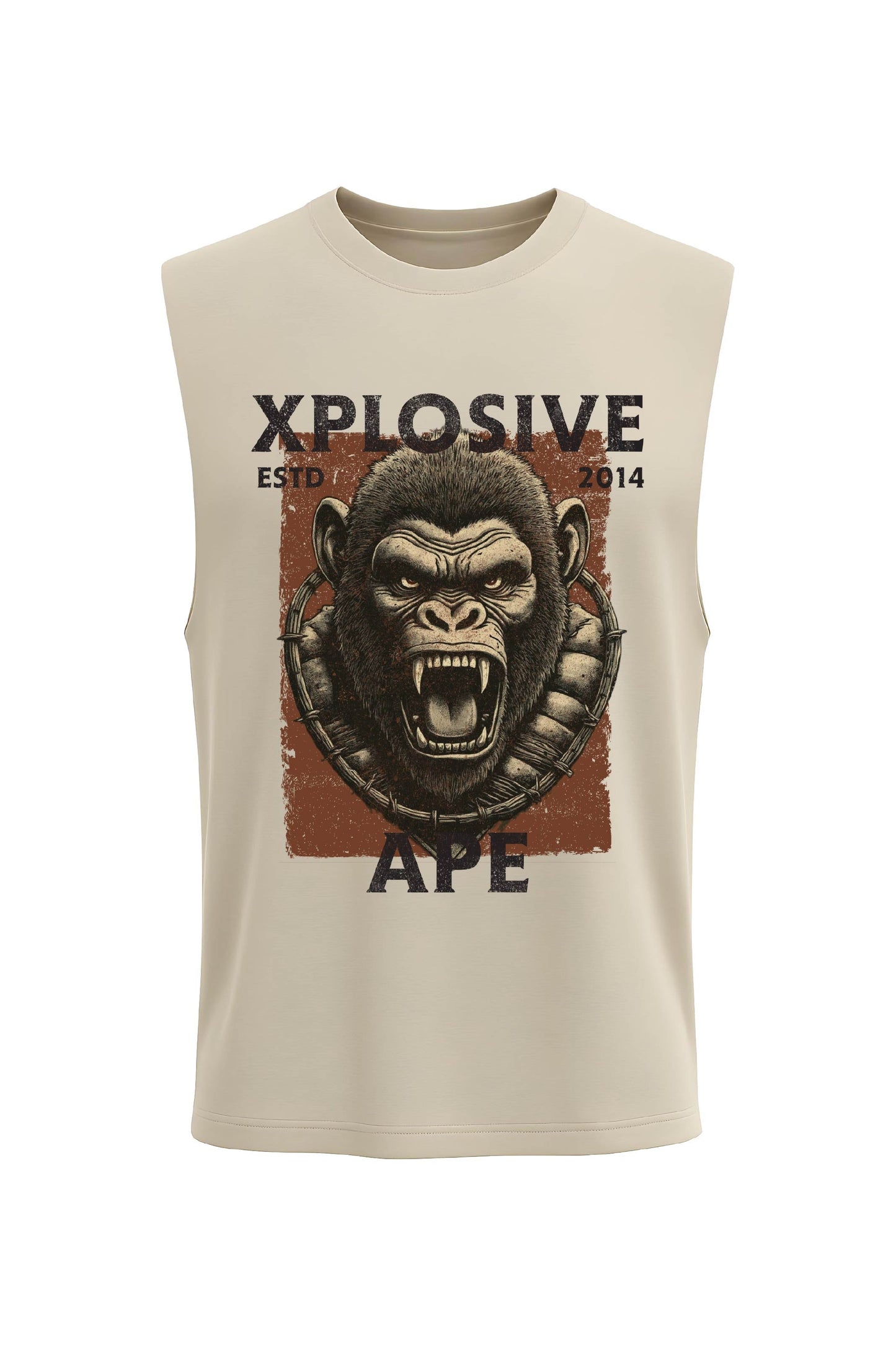 XAPE Barbed Drop Arm Tank Top - Sand