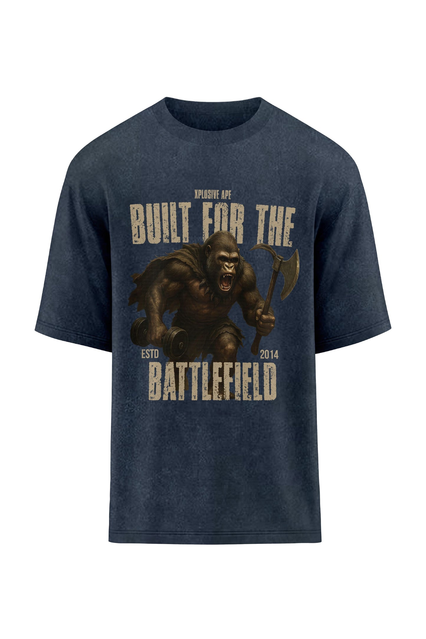 XAPE Battlefield Oversized Tee - Acid Wash Black