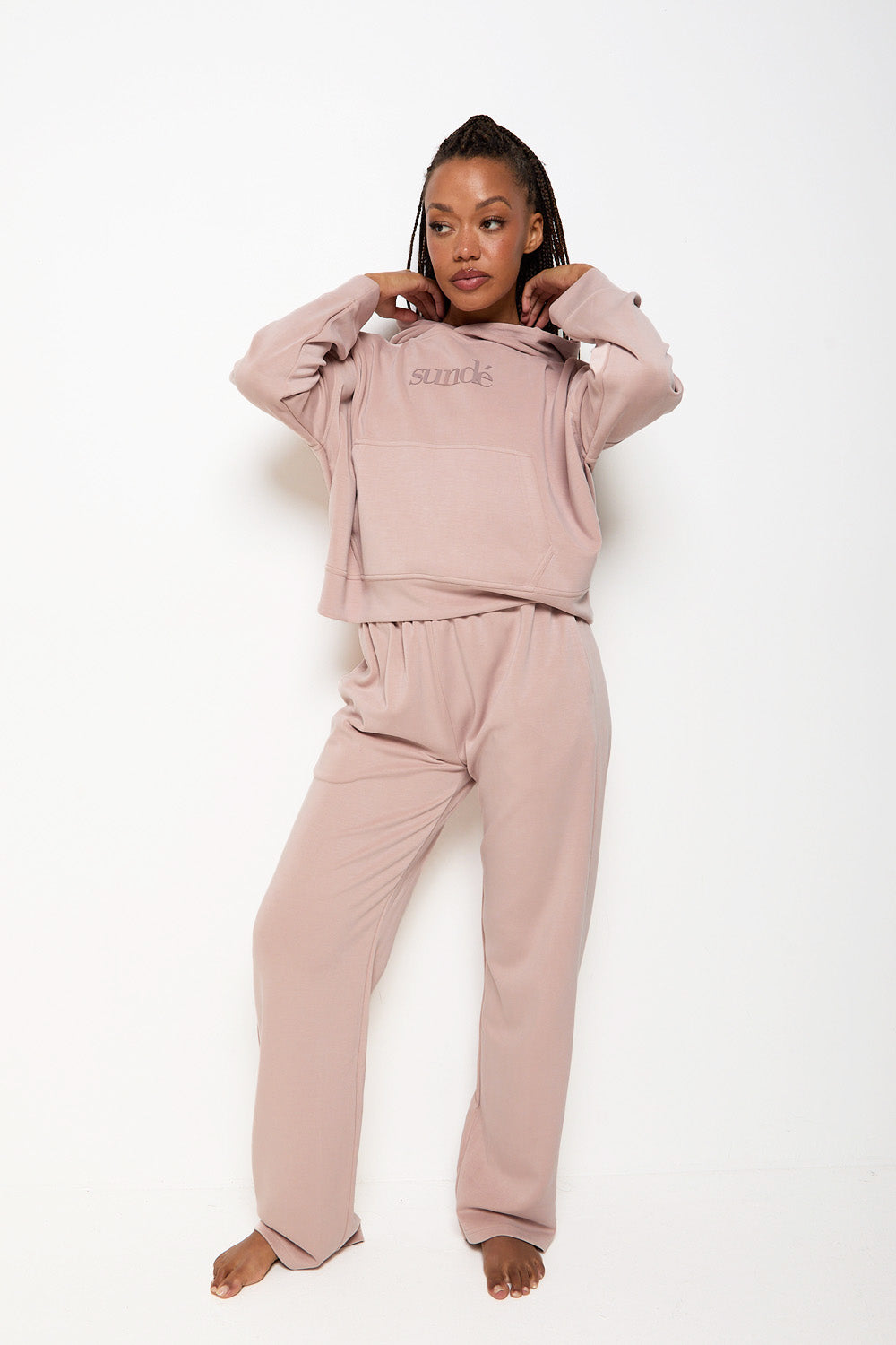 Soft Touch Lounge Flare Jogger – Blush (Limited Edition)