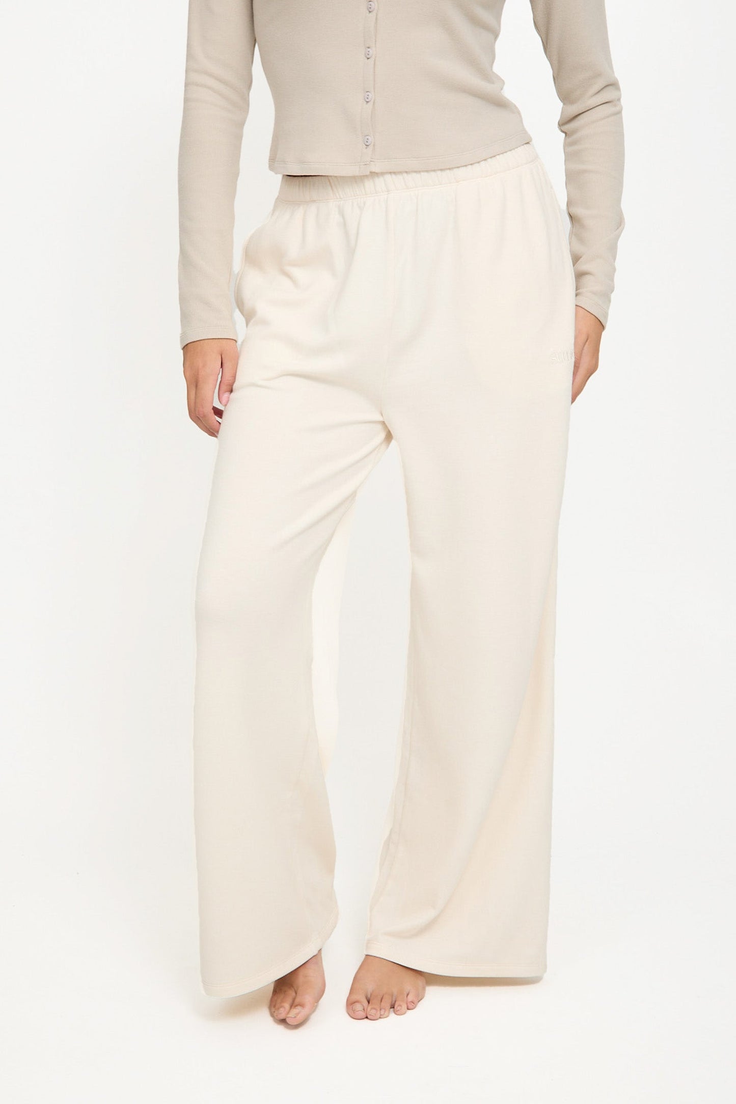 Cosy Brushed Thermal Pyjama Trousers - Cream