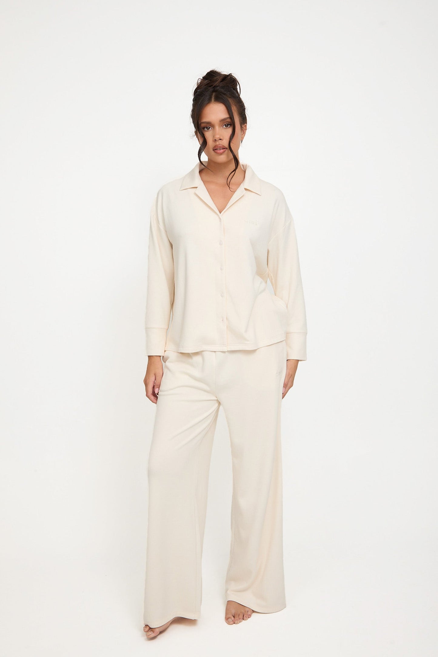 Cosy Brushed Thermal Pyjama Trousers - Cream