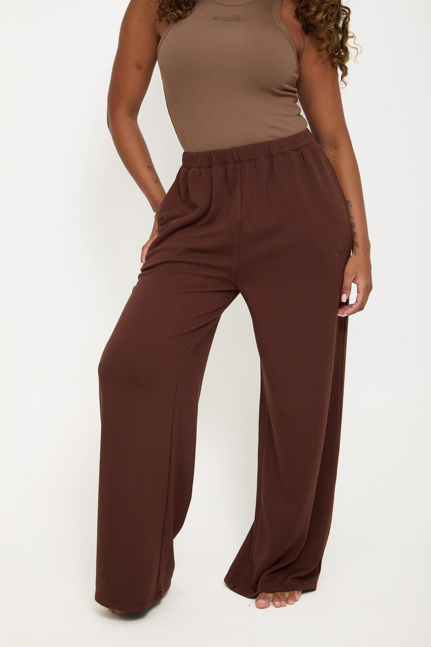 Cosy Brushed Thermal Pyjama Trousers - Walnut