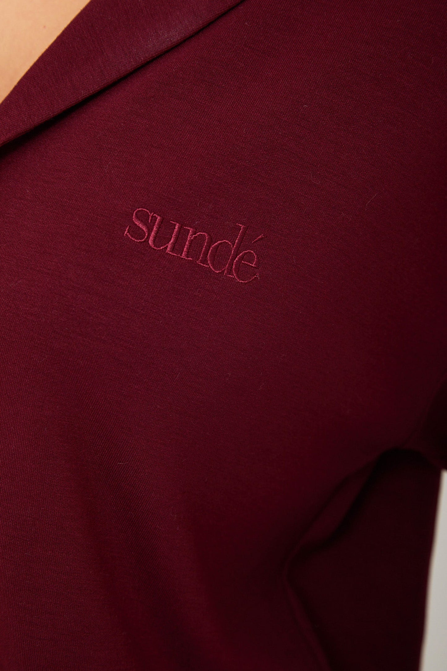 Cosy Brushed Thermal Pyjama Shirt - Cherry
