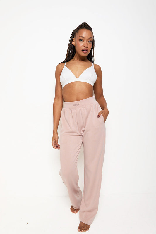 Soft Touch Lounge Flare Jogger – Blush (Limited Edition)