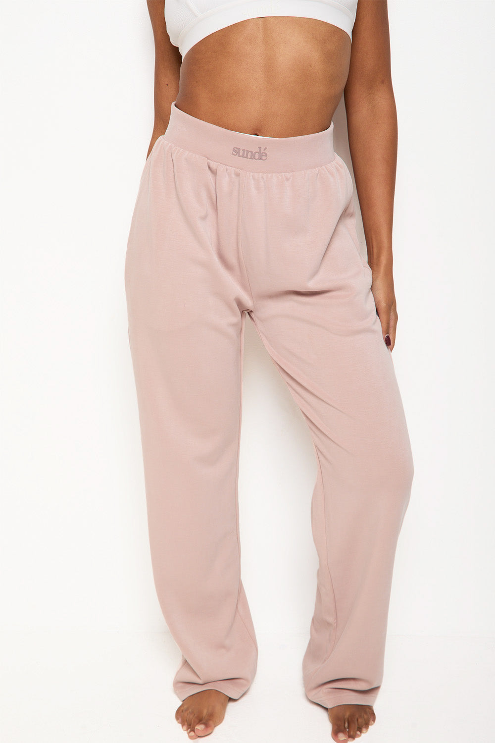 Soft Touch Lounge Flare Jogger – Blush (Limited Edition)