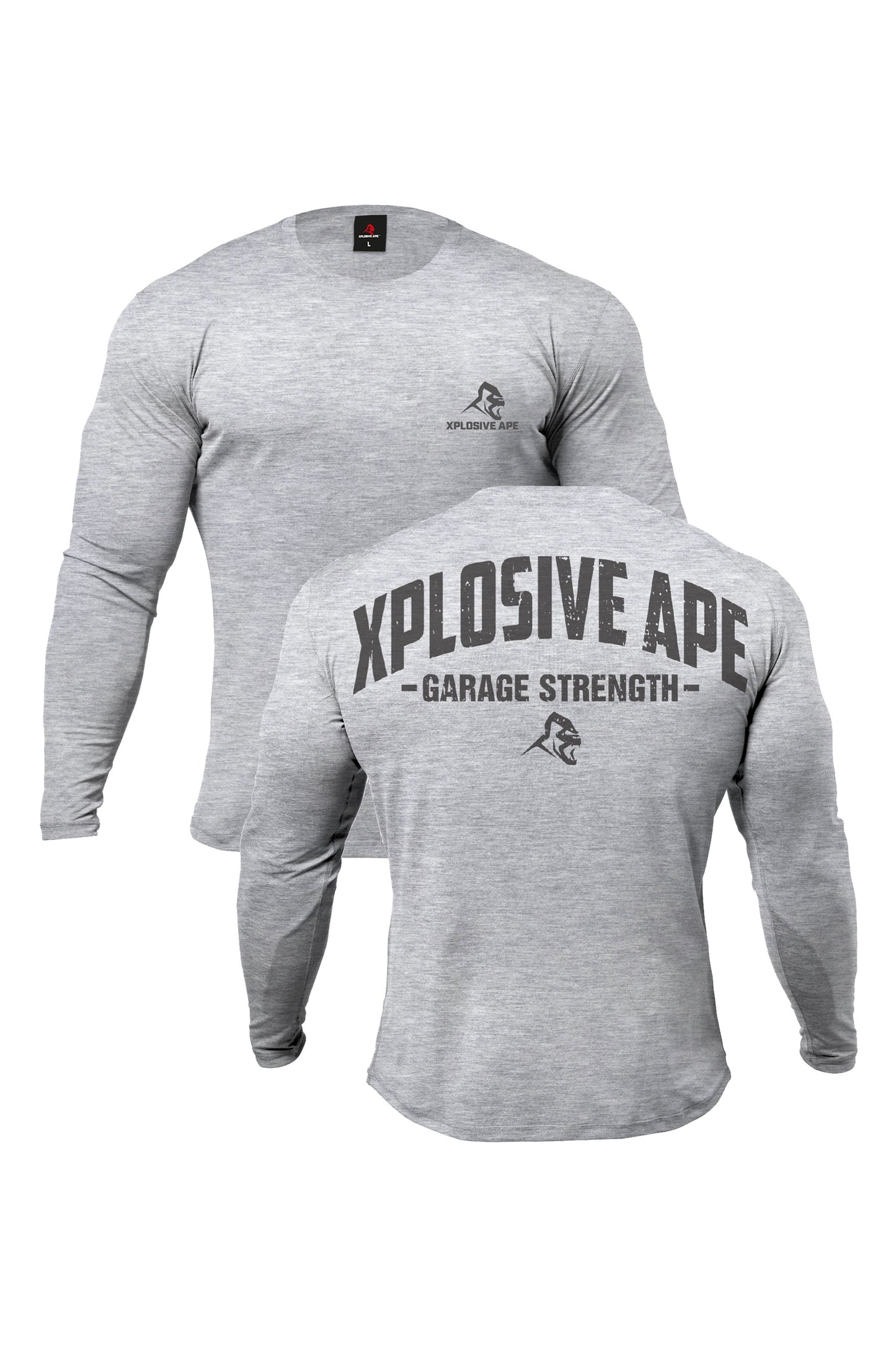 XAPE Garage Strength Long Sleeve Tee - Sports Grey