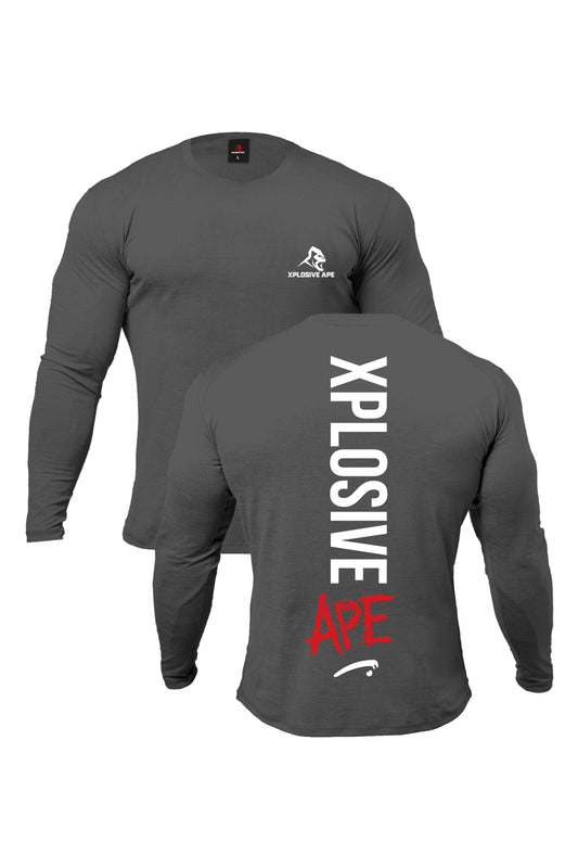 XAPE Graffiti Long Sleeve Tee - Charcoal