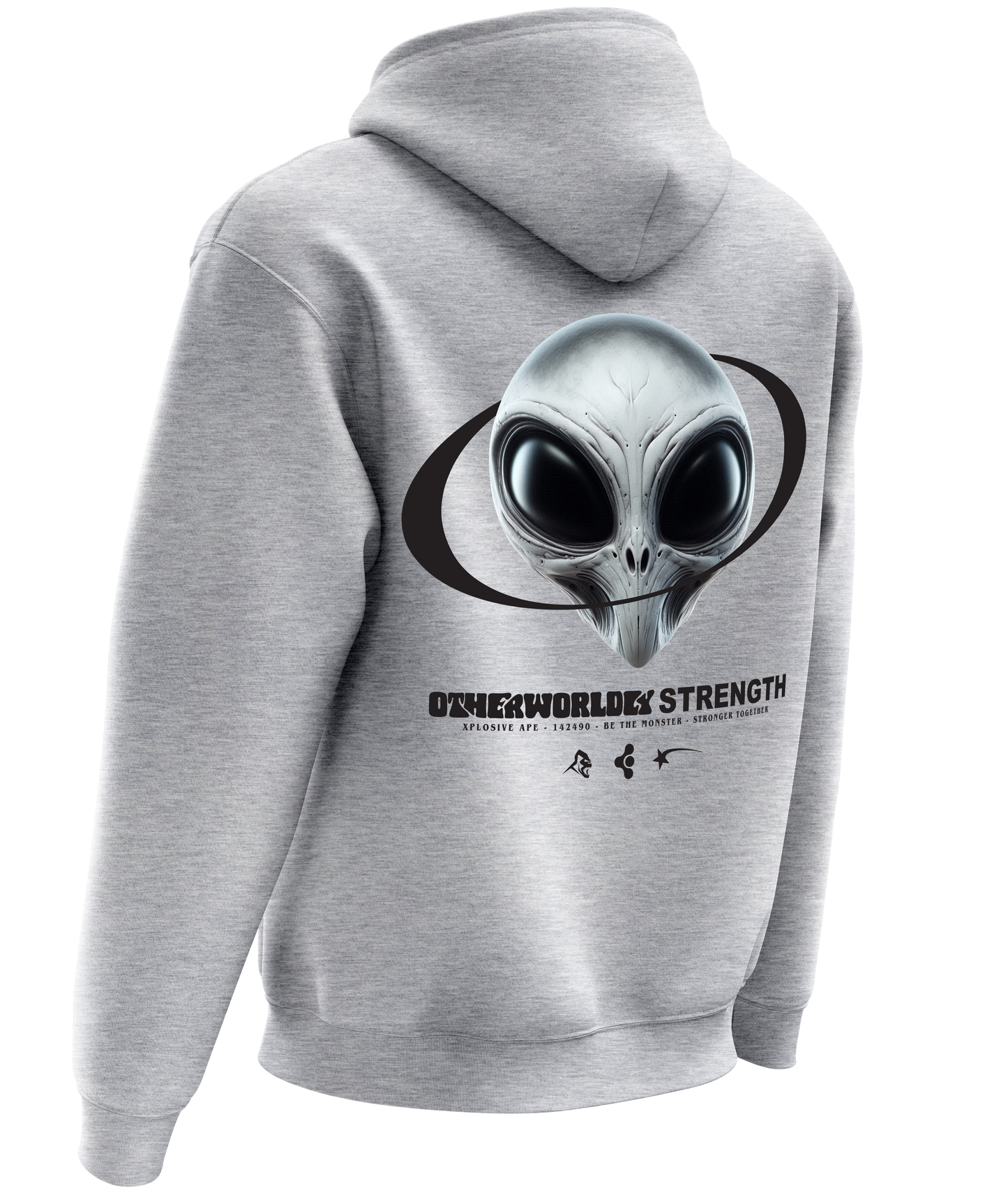 XAPE Otherworldly Strength Hoodie - Heather Grey
