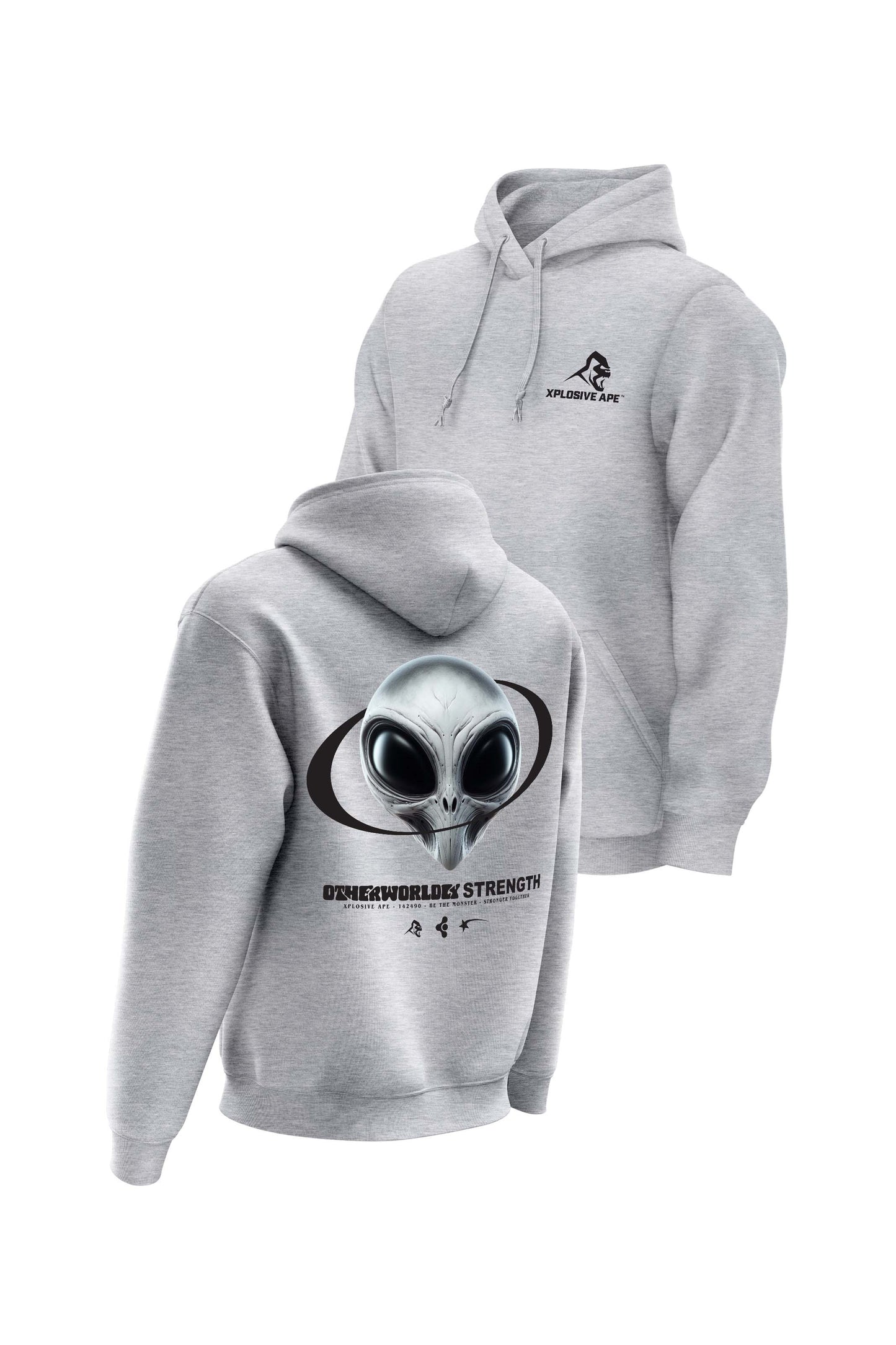 XAPE Otherworldly Strength Hoodie - Heather Grey