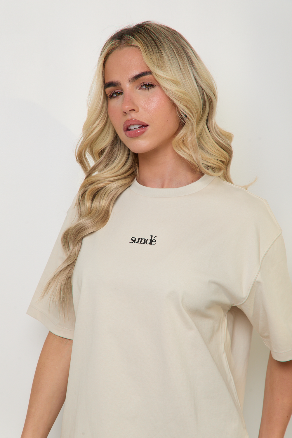 Oversized Short Sleeve T-Shirt - Cream - Sunde