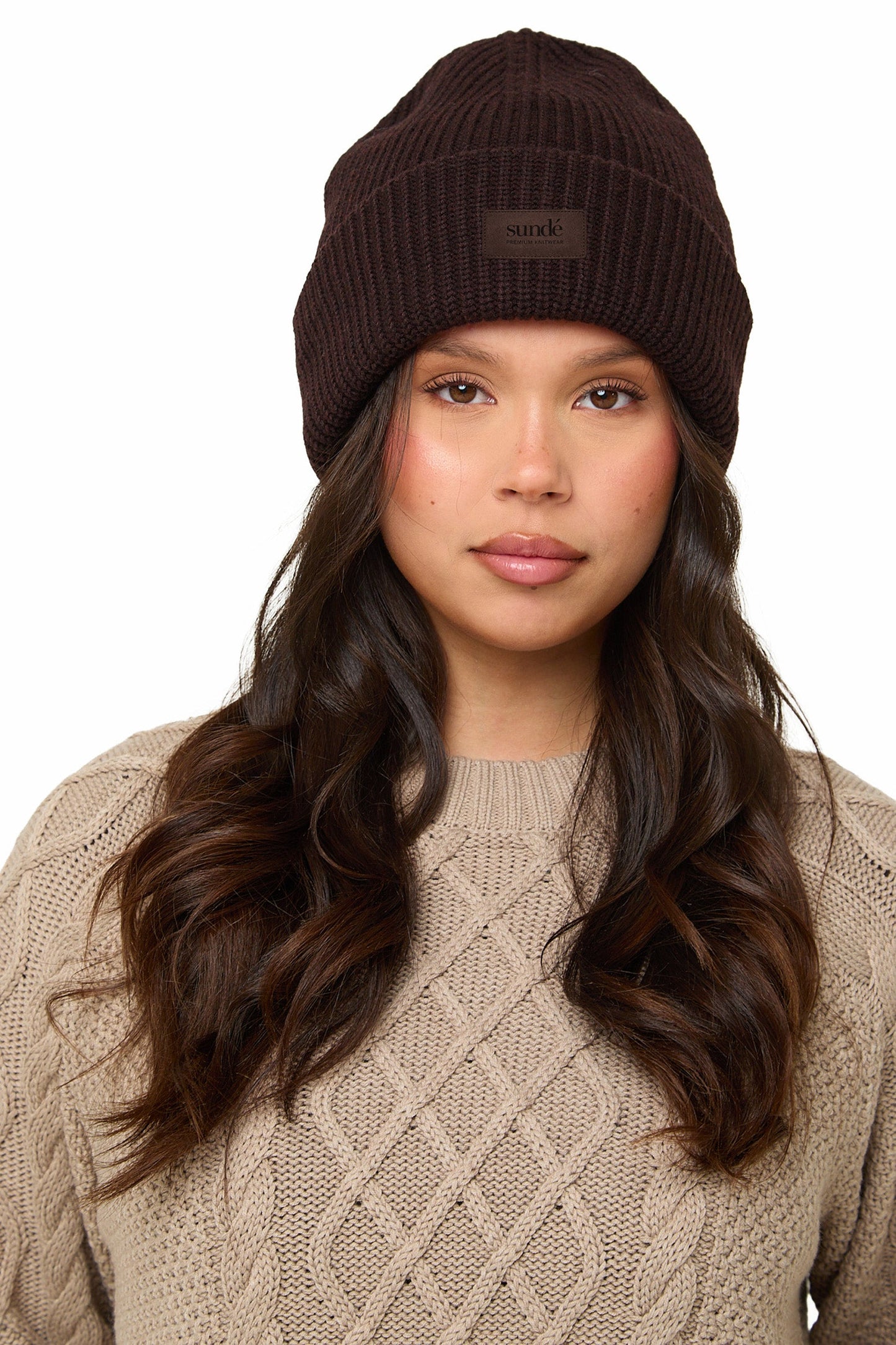 Espresso Chunky Ribbed Beanie -Sunde