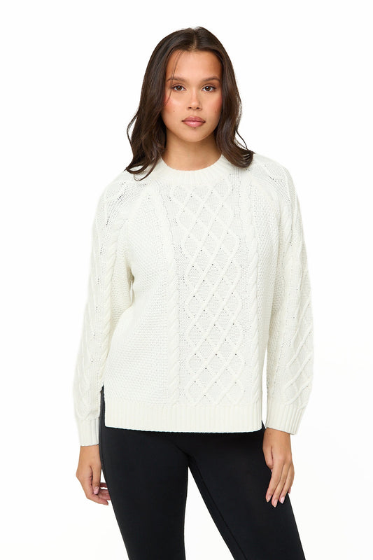 Cream Knitted Cable Jumper - Sunde