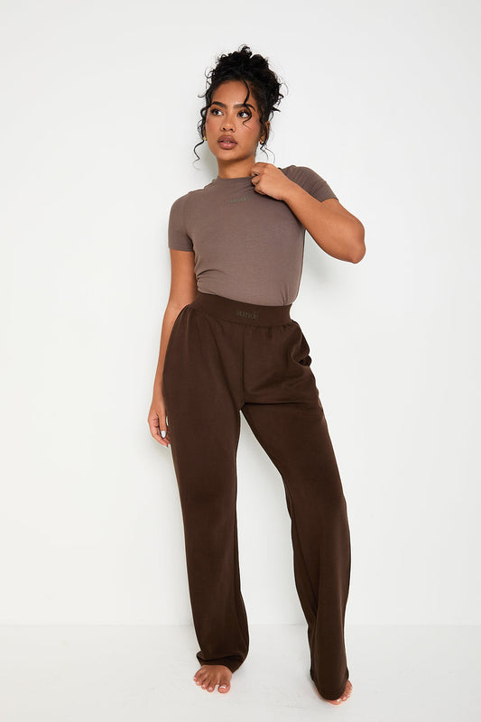 Soft Touch Lounge Flare Jogger - Chocolate - Sunde