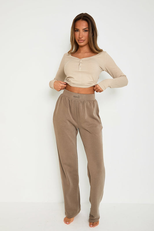 Soft Touch Lounge Flare Jogger - Mocha - Sunde