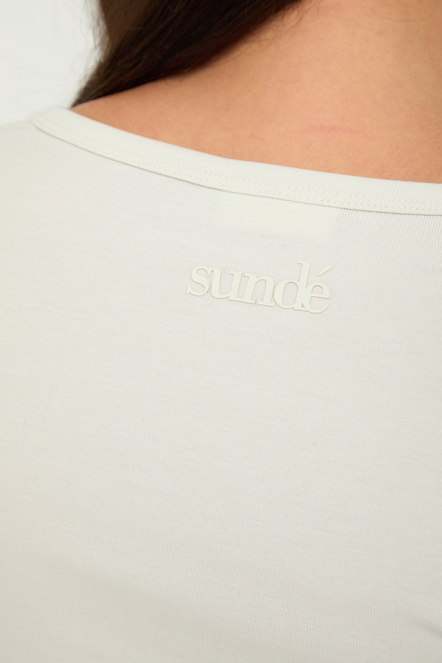 Lyocell Basic Long Sleeve Top - Coconut Cream- Sunde