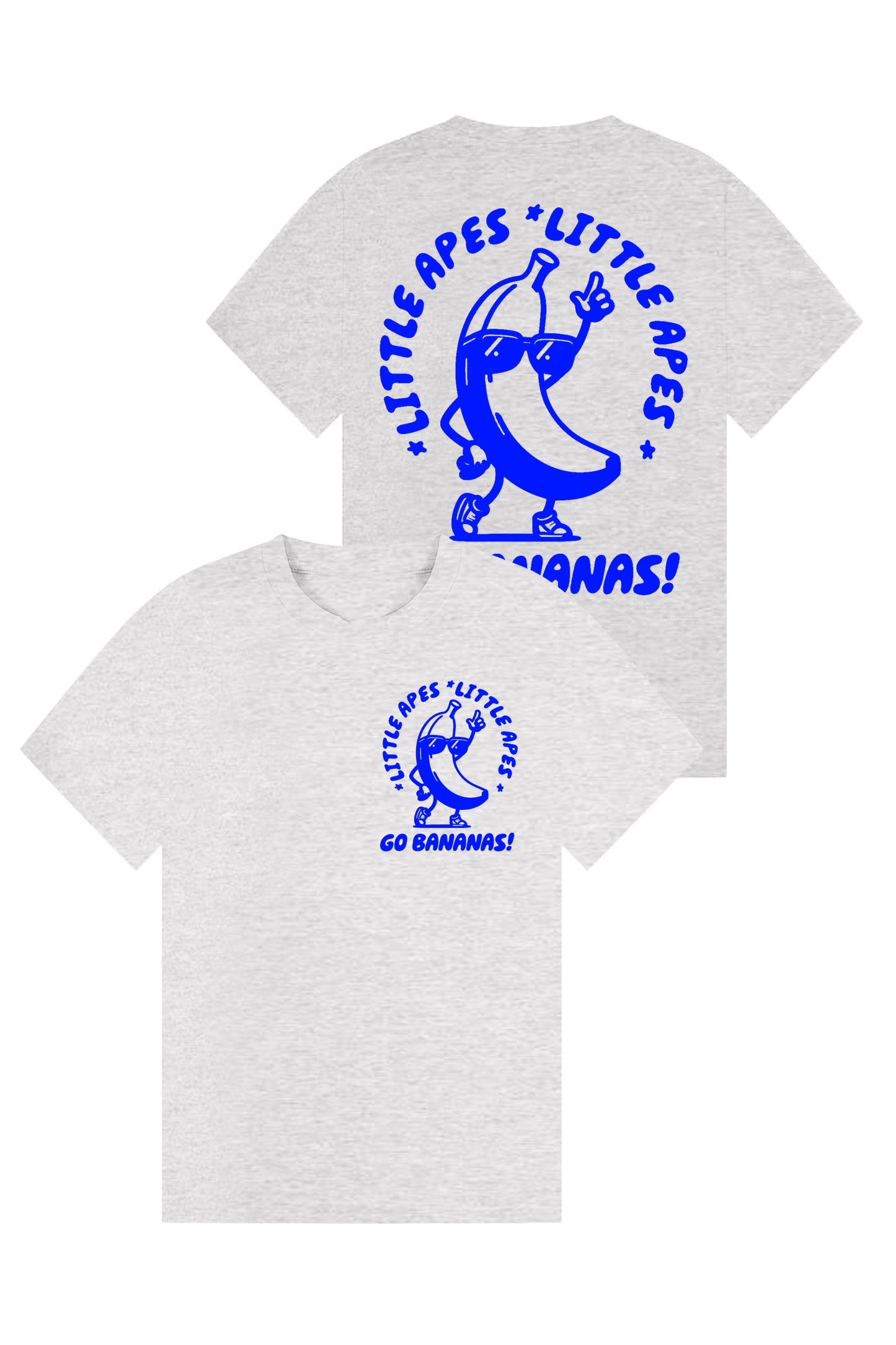 Little Apes Go Bananas Tee - Sports Grey/Blue