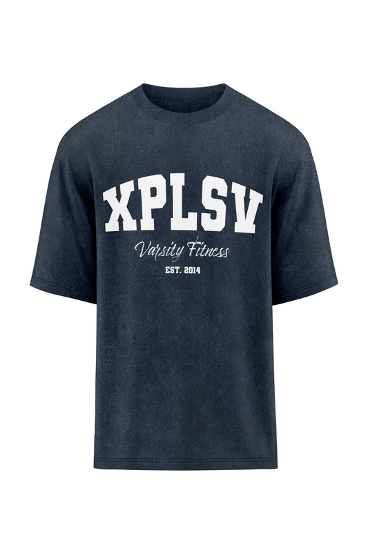 XAPE Varsity Fitness V2 Oversized Tee - Acid Wash Black