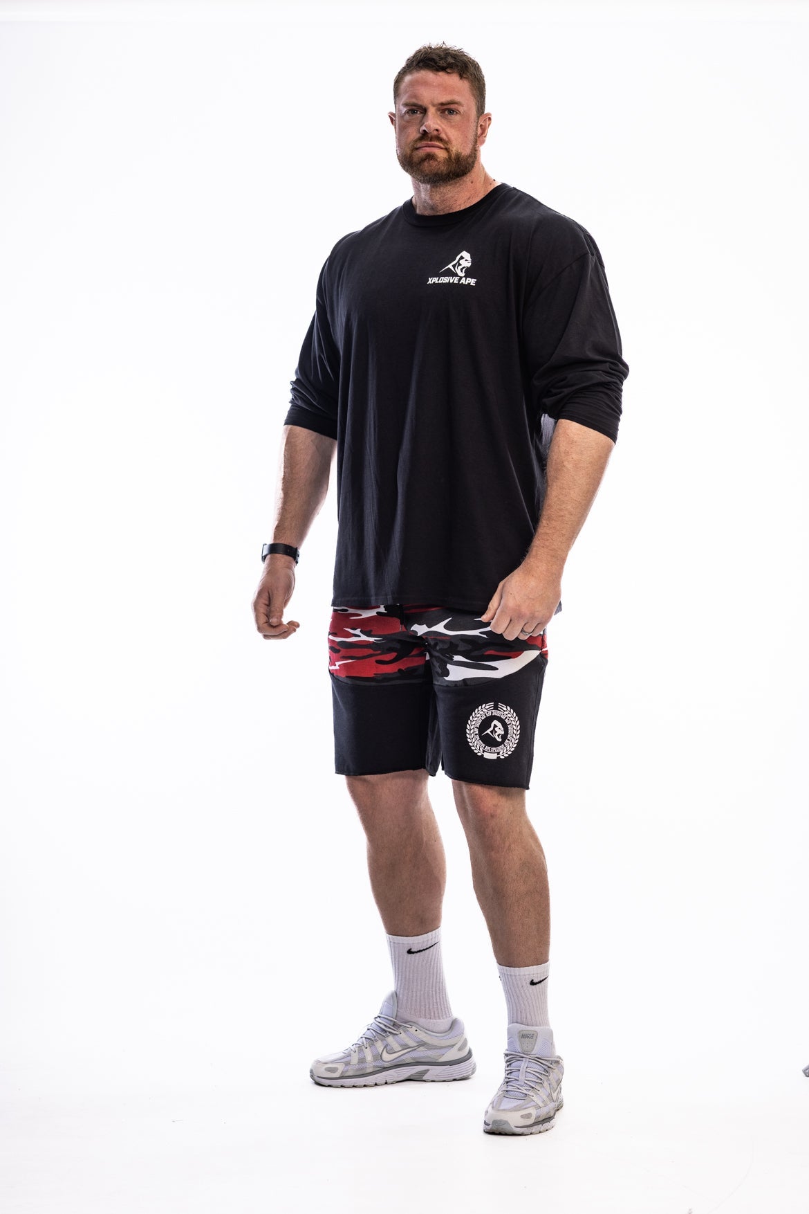 XAPE Century Camo Rag Shorts - Red