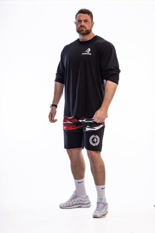 XAPE Century Camo Rag Shorts - Red