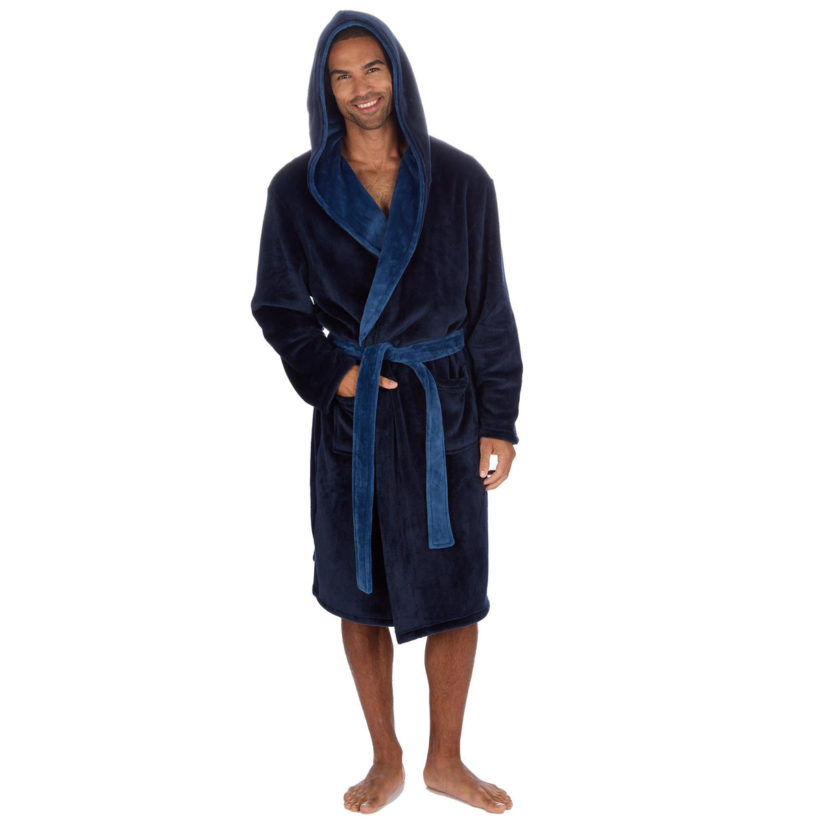 Pierre Roche Luxury Hooded Fleece Dressing Gown