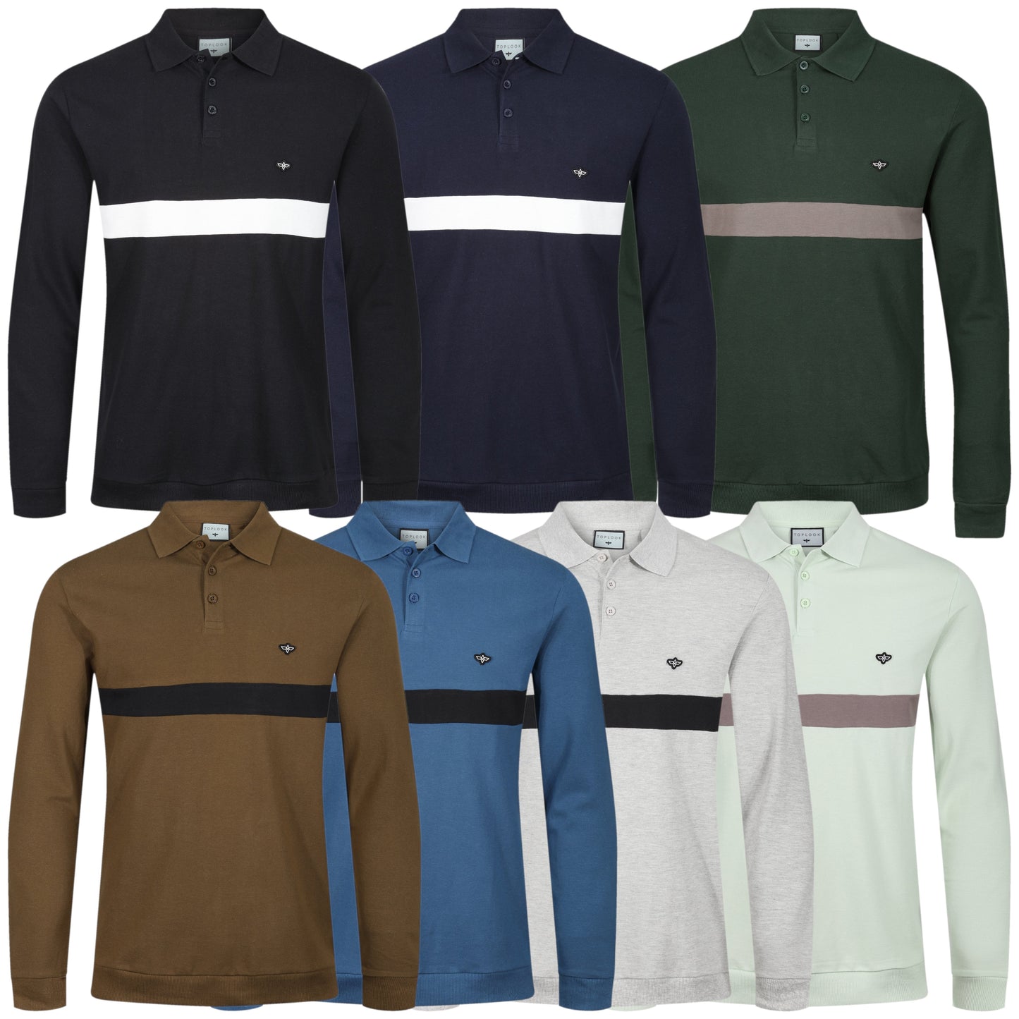 TL London Long Sleeve Stripe Polo Shirt