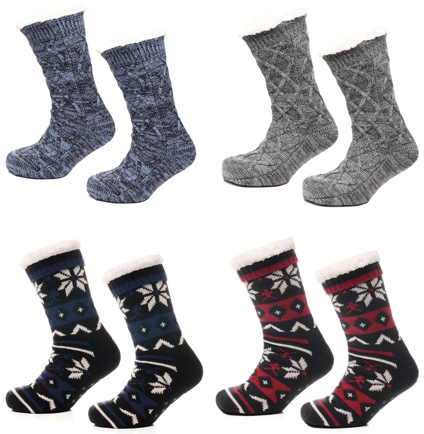 Tom Franks 1 Pair Chunky Knit Sherpa Slipper Socks