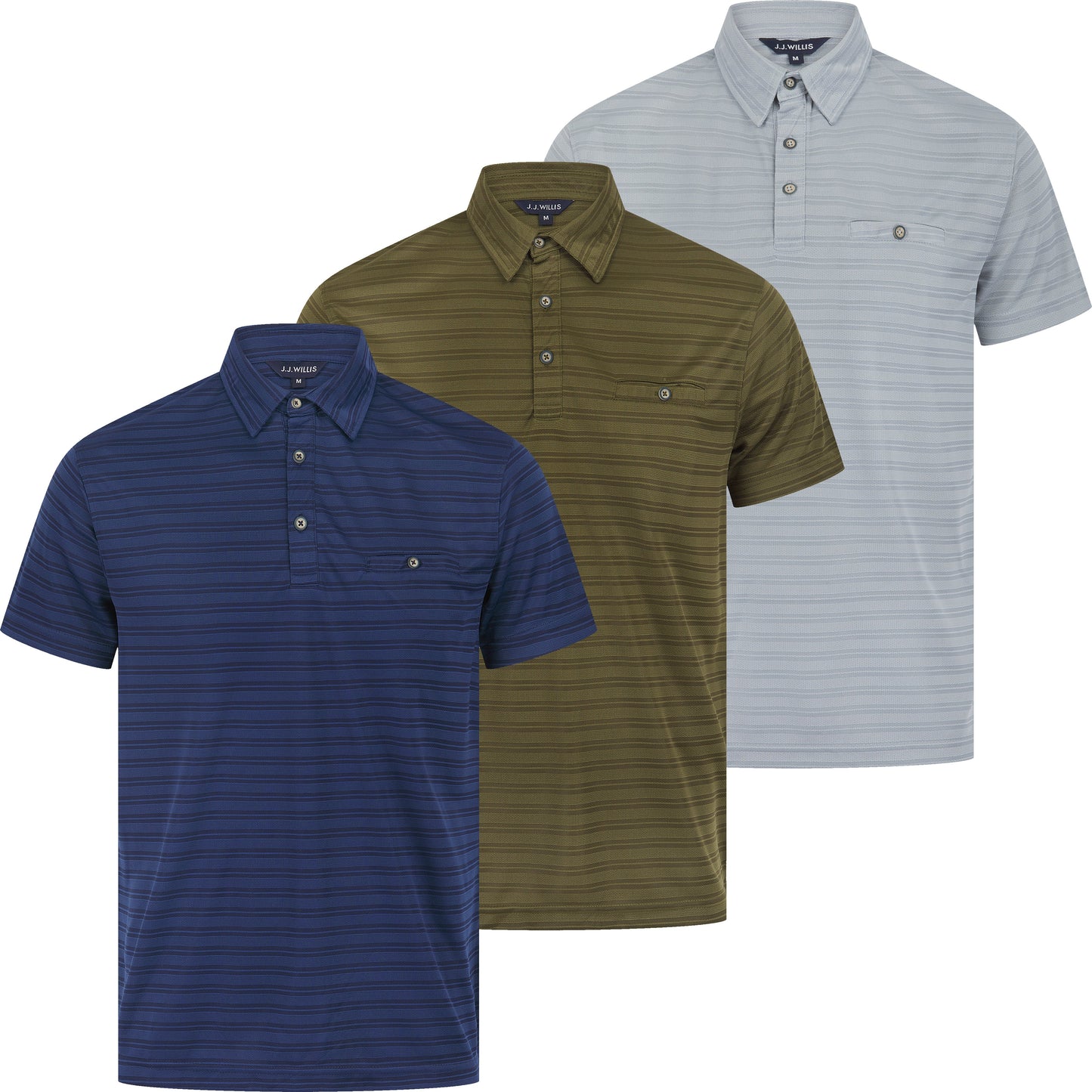 JJ Willis Lightweight Striped Polo Shirt