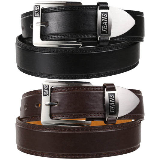 Forest 1.5" Wide Jeans Design Bonded Leather Belt
