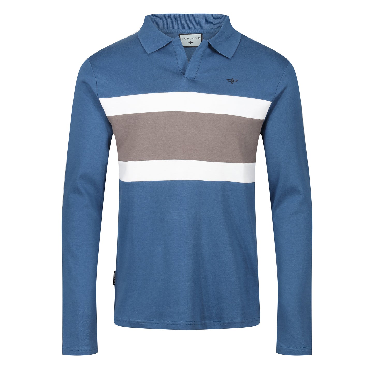 TL London 3 Stripe Long Sleeve Polo Shirt