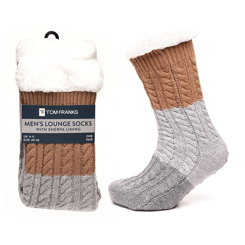 Tom Franks 1 Pair Chunky Knit Sherpa Slipper Socks