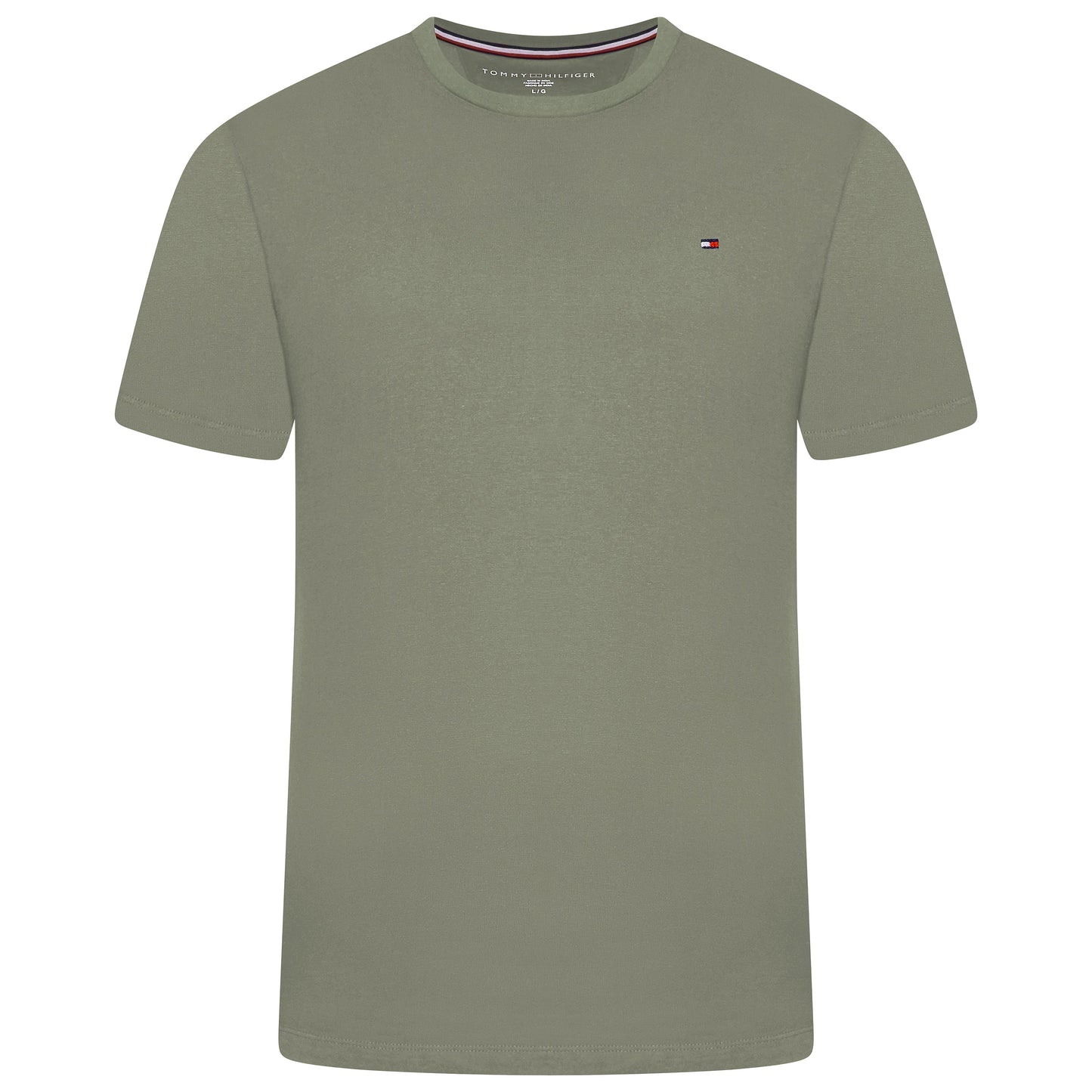 Tommy Hilfiger Flag Embroidery Jersey Crew Neck T-Shirt