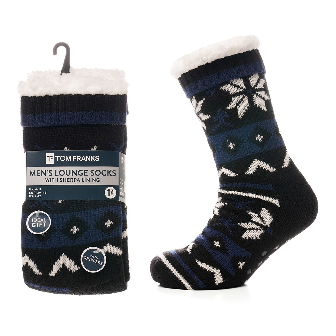 Tom Franks 1 Pair Chunky Knit Sherpa Slipper Socks