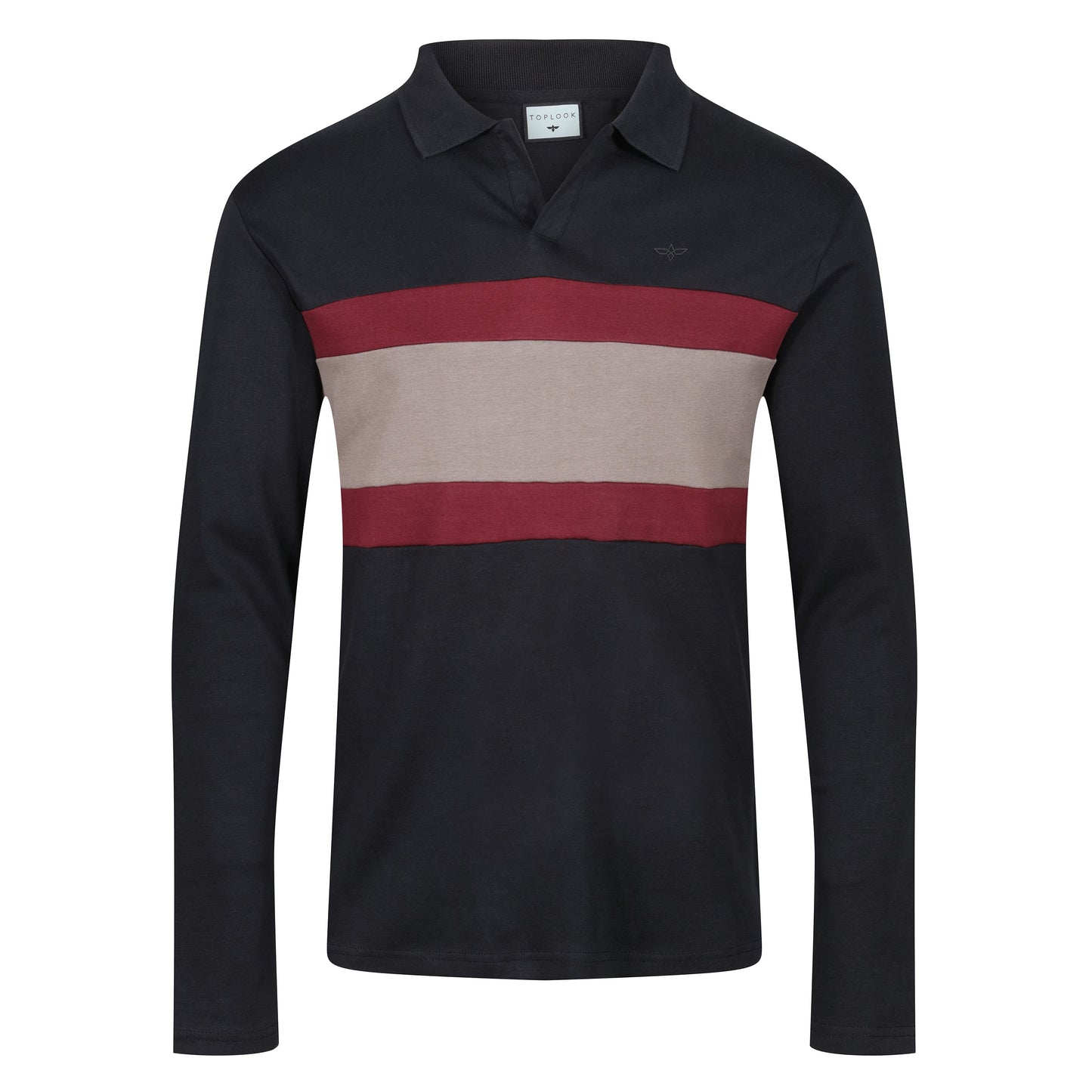 TL London 3 Stripe Long Sleeve Polo Shirt