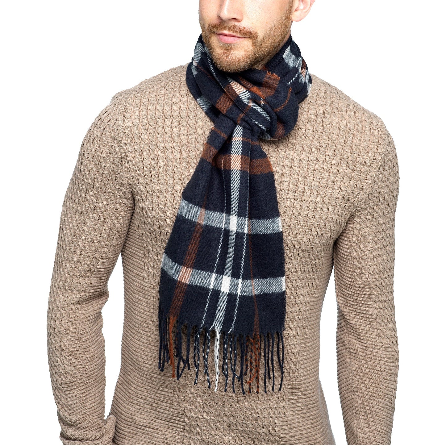 Tom Franks Check Scarf With Tassel