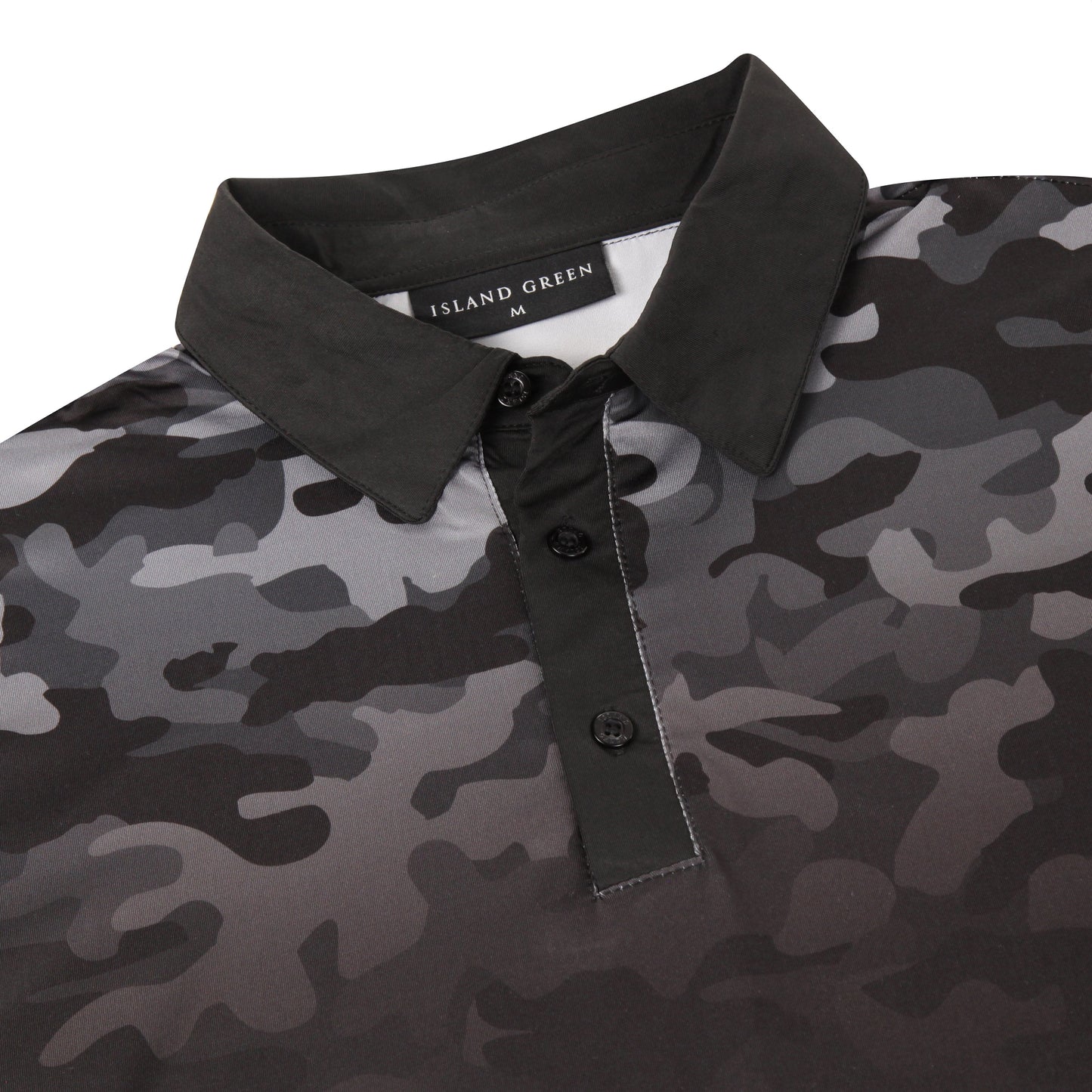 Island Green Camo Print Golf Sport Polo Shirt